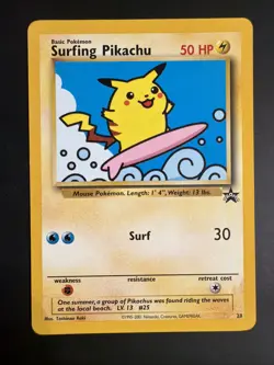 Pokemon TCG Surfing Pikachu Black Star Promo Card 28 WOTC - Image 2