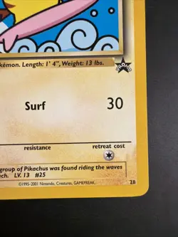 Pokemon TCG Surfing Pikachu Black Star Promo Card 28 WOTC - Image 5