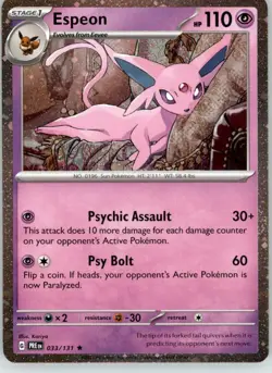 Espeon - Miscellaneous Cards & Products - 033/131 - Holo NM Pokemon - Image 1