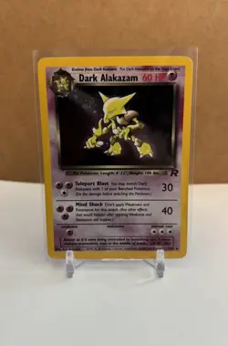 Pokemon Dark Alakazam Holo Rare TCG Card 1/82 Heavy Play - Image 1