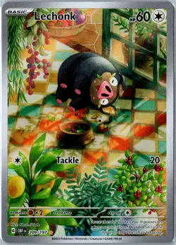 Pokemon Card - Lechonk 209/197 Obsidian Flames Illustration Rare Near Mint - Image 1