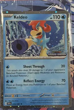 Pokemon Keldeo Chaos Rising Stamped Card 019/086 Release Day Promo - Image 1