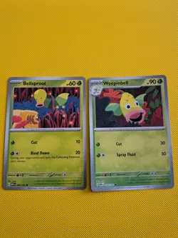 Pokemon TCG Bellsprout and Weepingbell Reverse Holo 151 Pokemon Card - Image 1