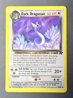 Dark Dragonair Team Rocket 33/82 WOTC Vintage Pokemon Card - LP - Image 1