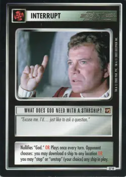 Star Trek TMP The Motion Pictures What Does God Need With A Starship CCG BB Card - Image 1