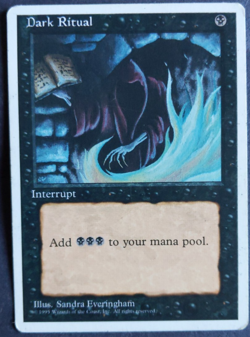 MTG Dark Ritual | MTG 4th Edition | LP + | Black Mana Instant | Vintage | - Image 1