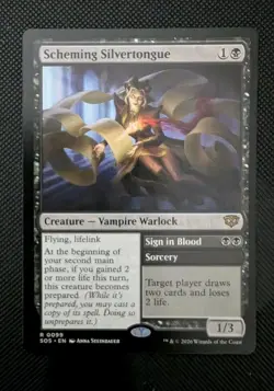 MTG Secrets Of Strixhaven Rare SCHEMING SILVERTONGUE NM - Image 1