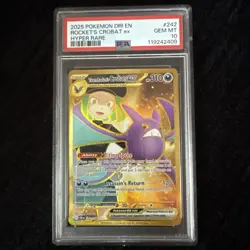 Pokemon S&V Destined Rivals #242 FA Gold Team Rocket's Crobat PSA 10 Gem Mint - Image 1