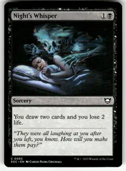 NIGHT'S WHISPER #85 MTG COMMANDER: EDGE OF ETERNITIES COMMON - Image 1