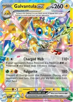 4x Lightly Played Galvantula ex - 051/142 - Double Rare Pokemon Stellar Crown - Image 1