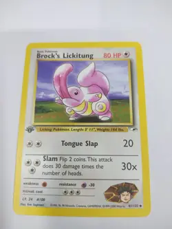 MINT Pokemon Card - Brock's Lickitung Gym Heroes 41/132 1st Edition - Image 1