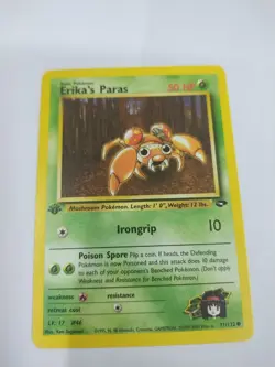 MINT Erika's Paras 71/132 Common 1st Edition Gym Challenge Pokemon Card - Image 1