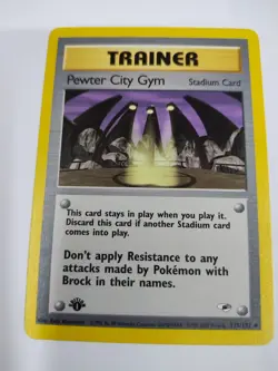 Nm Pewter City Gym 115/132 1st Edition Gym Heroes Pokemon Card - Image 1