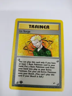Nm Wizards Pokemon TCG Trainer Lt. Surge Gym Heroes 101/132 1st Edition Rare - Image 1