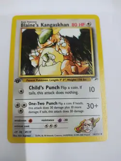 Blaine's Kangaskhan 036/132 Gym Heroes Regular First Edition Pokemon Card - Image 1
