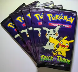 Holo In Every Pack! - 5× 2023 Pokemon Trick or Trade Boosters Halloween Bundle - Image 1