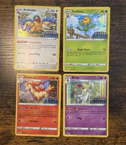 Pokemon Sunflora Archeops Kirlia Rapidash Kit Promo Stamp Silver Tempest - Image 1