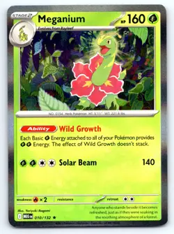 Pokemon ME01: Mega Evolution Meganium Rare (MEG) Holo 010/132 NM - Image 1
