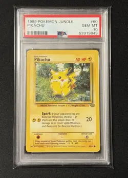 1999 Pokemon Pikachu Jungle 60/64 PSA 10 GEM MINT Regular - Image 1
