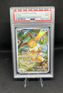 2025 POKEMON SVP EN-SV BLACK STAR PROMO #173 EEVEE PSA 9 - Image 1