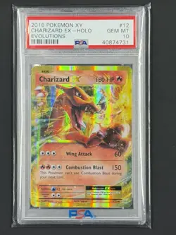 Pokemon TCG Charizard EX 12/108 Full Art Ultra Rare XY Evolutions 2016, PSA 10 - Image 1