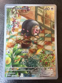 Pokemon TCG Lechonk 209/197 SV03 Obsidian Flames Holo Illustration Rare Holo - Image 1