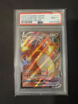2020 Pokemon SWSH Charizard Vmax Darkness Ablaze 020/189 PSA 10 Gem Mint - Image 1