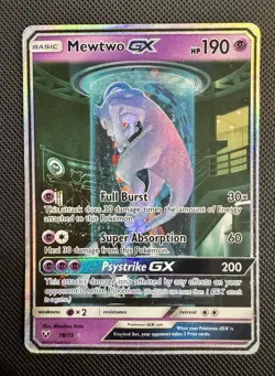 Pokemon TCG: Mewtwo GX (Full Art) Shiny Holo Rare 78/73 Shining Legends - Image 1
