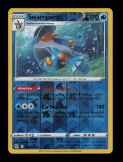 REVERSE HOLO SWAMPERT RARE HOLO 064/264 NM POKEMON - Image 1