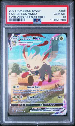2021 POKEMON SWORD & SHIELD EVOLVING SKIES SECRET FULL ART/LEAFEON VMAX PSA 10 - Image 1