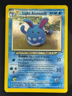Light Azumarill 13/105 Neo Destiny Holo Pokemon TCG English LP - Image 1