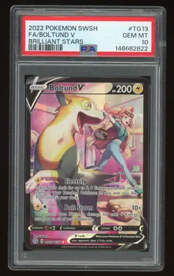 2022 Pokemon SWSH#TG13 Full Art Boltund V Brilliant Stars PSA 10 Trainer Gallery - Image 1
