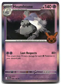 Pokemon Houndstone Holo Rare Trick or Trade 2023 106/198 LP - Image 1