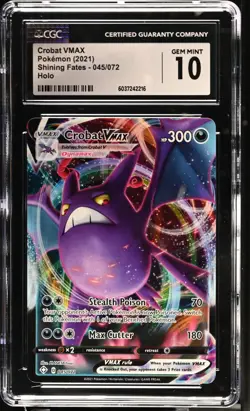 CROBAT VMAX 045/072 - POKEMON TCG HOLO SHINING FATES 2021 CGC 10 - Image 1