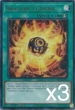 3X Yugioh Swallow's Cowrie MP25-EN174 Ultra Rare 1st Edition NM - Image 1