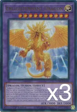 3X Yugioh Enlightenment Dragon MP25-EN189 Ultra Rare 1st Edition NM - Image 1