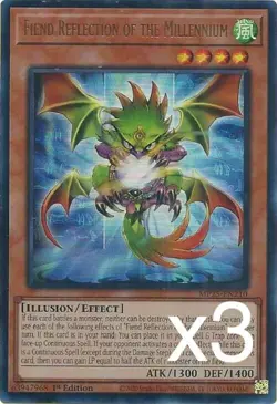 3X Yugioh Fiend Reflection of the Millenniu MP25-EN210 Ultra Rare 1st Edition NM - Image 1