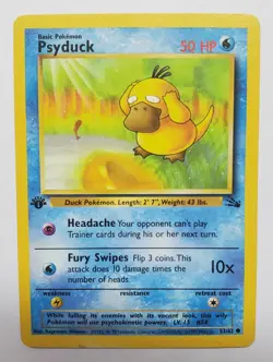 4 Card Lot 1999 Pokemon Fossil 1st Edition, Zubat, Horsea, Psyduck, Golduck - Image 4