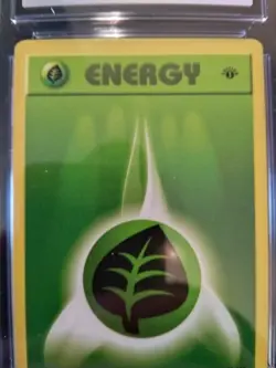1999 Pokemon Base Set 1ST EDITION Shadowless Grass Energy #99/102 CGC 7.5 NM+ - Image 4