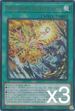 3X Yugioh LFirestorms Over Atlantis MP25-EN255 Ultra Rare 1st Edition NM - Image 1