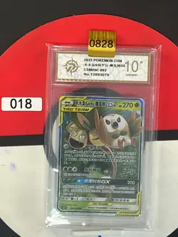Grade10 Pokemon Chinese Sun&Moon Rowlet & Alolan Exeggutor GX CSM2bC 002 RR - Image 1