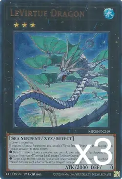 3X Yugioh LeVirtue Dragon MP25-EN249 Ultra Rare 1st Edition NM - Image 1