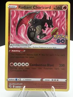Radiant Charizard Holo Radiant Rare Pokemon GO 011/078 NM - Image 4