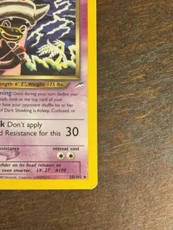Dark Slowking 20/105 Neo Destiny Rare Pokemon TCG MP+ - Image 4