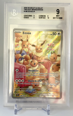 Pokemon TCG: Eevee Twilight Masquerade Illustration Rare #188 BGS 9 Mint - Image 1