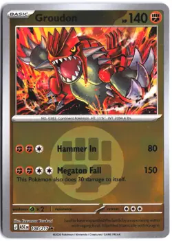 Groudon (Energy Symbol Pattern) 108/217 Holo Rare ME: Ascended Heroes Pokemon - Image 1