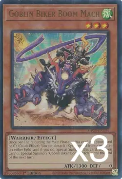 3X Yugioh Goblin Biker Boom Mach MP25-EN154 Ultra Rare 1st Edition NM - Image 1