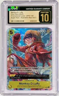 2025 One Piece Monkey D. Luffy OP07-109 Illustration Box Vol. 3 CGC 10 Pristine - Image 1
