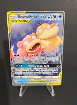 Pokemon TCG Slowpoke & Psyduck GX Sm-Unified Minds Ultra Rare Holo 35/236 Card - Image 1