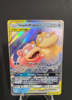 Pokemon TCG Slowpoke & Psyduck GX Sm-Unified Minds Ultra Rare Holo 35/236 Card - Image 2